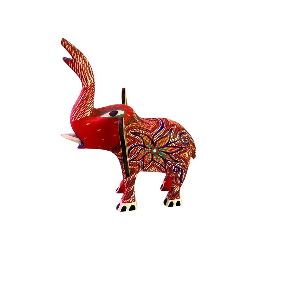 Elisio Hernandez Oaxaca wood alebrije Elephant sculpture